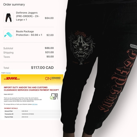 BRAND NEW Bad Omens Dethrone joggers - Picture 2 of 4